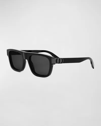 Dior Men's Cd Icon S31 Sunglasses In Shiny Black Smoke