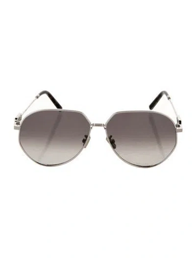 Pre-owned Dior Men Cd Link Au1 Aviator Sunglasses In Silver