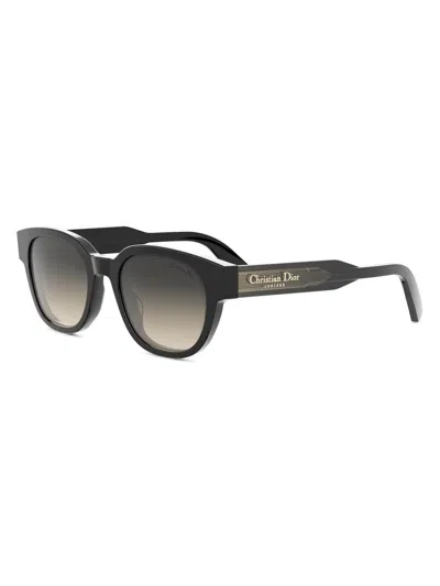 Dior Men's Christian  Label 51mm Round Sunglasses In Black