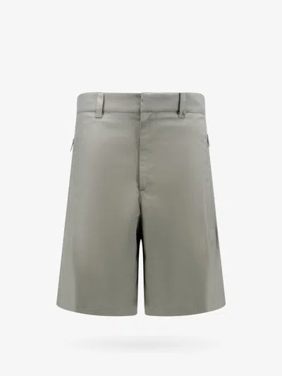 Dior Men Cotton Blend Bermuda Shorts With Lateral Zip In Green