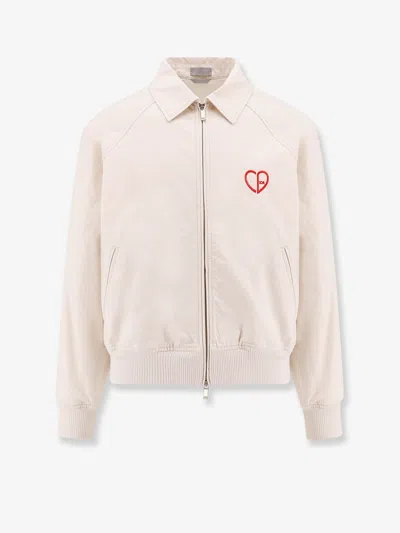 Dior Men Cotton Jacket With Cd Heart Embroidery