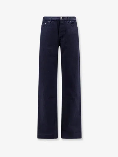 Dior Men Cotton Jeans With All-over  Oblique Motif In Multi
