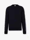 Dior Men Cotton Sweater With Silk Inserts In Black