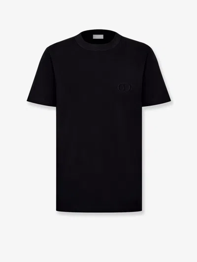 Dior Men Cotton T-shirt In Black