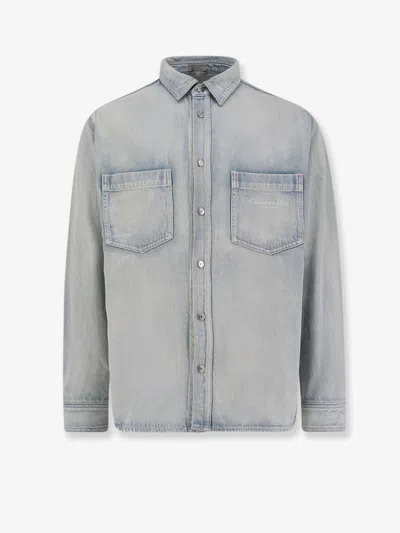 Dior Men Denim Shirt In Blue