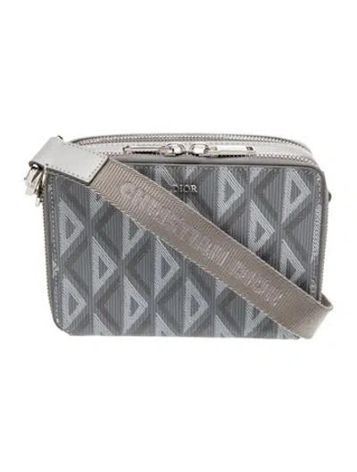 Pre-owned Dior Men Diamante Crossbody Bag 2023 In Gray