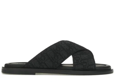 Pre-owned Dior Men's  Alias Sandals Oblique Sneakers In Grey/black In Multi