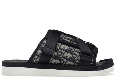 Pre-owned Dior Men's  Alpha Sandal Oblique Sneakers In Black/white