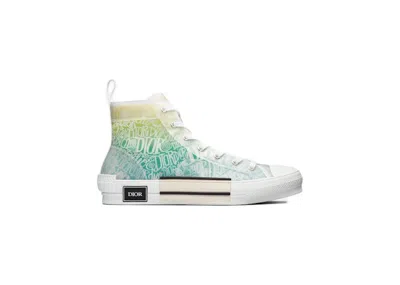 Pre-owned Dior Men's  And Shawn B23 High Top Sneakers In Yellow/green In Multi