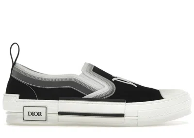 Pre-owned Dior Men's  And Shawn B23 Slip On Sneakers In Black/white