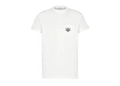 Pre-owned Dior Men's  And Shawn Oversized Bee T-shirt In White
