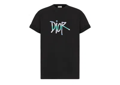 Pre-owned Dior Men's  And Shawn Oversized Logo T-shirt In Black