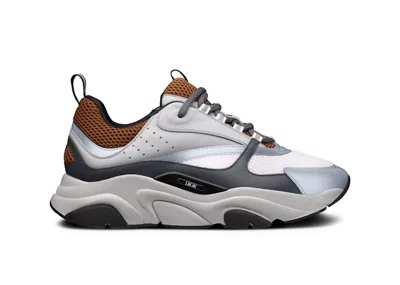 Pre-owned Dior Men's  B22 Black Sneakers In Coffee/white/gray In Multi