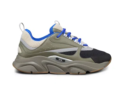 Pre-owned Dior Men's  B22 Blue Sneakers In Cream/black/olive
