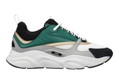 Pre-owned Dior Men's  B22 Gold Sneakers In White/black/green