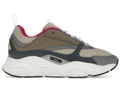 Pre-owned Dior Men's  B22 Sneakers In Beige/dark Grey/pink
