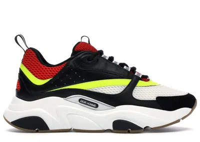 Pre-owned Dior Men's  B22 Sneakers In Black/red/yellow