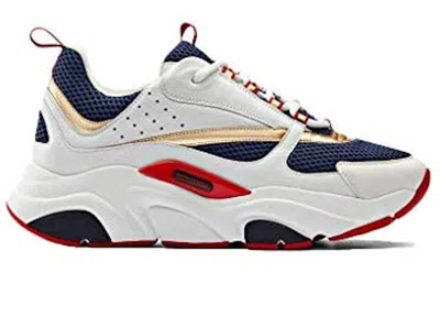 Pre-owned Dior Men's  B22 Sneakers In Blue/white/gold In Multi