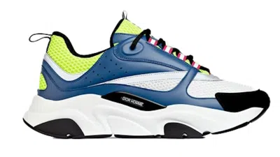 Pre-owned Dior Men's  B22 Sneakers In White/blue/yellow In Multi