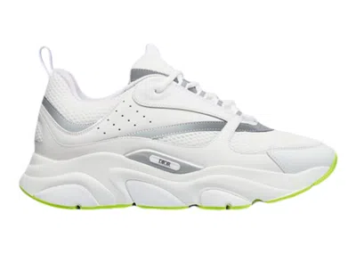 Pre-owned Dior Men's  B22 Sneakers In White/silver/fluo Green