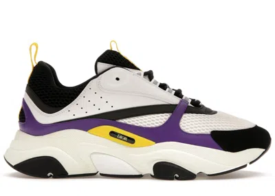 Pre-owned Dior Men's  B22 Sneakers In White/violet/yellow
