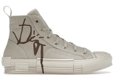 Pre-owned Dior Men's  B23 Cactus Jack Sneakers In Cream/coffee