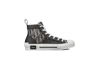 Pre-owned Dior Men's  B23 High Oblique Sneakers In Black/white