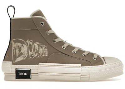 Pre-owned Dior Men's  B23 High Top Astero Sneakers In Beige