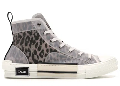 Pre-owned Dior Men's  B23 High Top Leopard Sneakers In Brown
