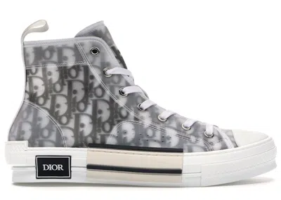 Pre-owned Dior Men's  B23 High Top Logo Sneakers In Oblique