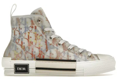 Pre-owned Dior Men's  B23 High Top Oblique Sneakers In White