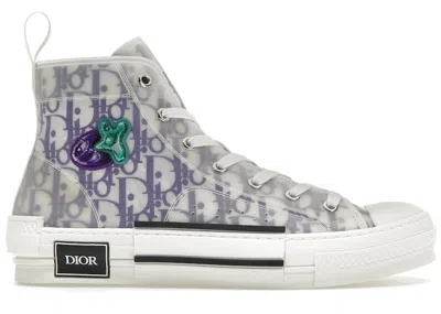 Pre-owned Dior Men's  B23 High X Kenny Scharf Sneakers In White/purple In Multi