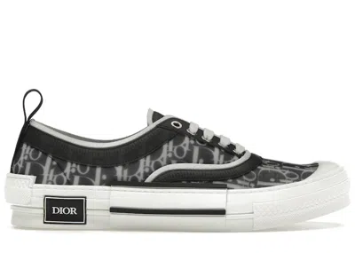 Pre-owned Dior Men's  B23 Low Oblique Canvas Sneakers In Black/white