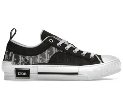 Pre-owned Dior Men's  B23 Low Oblique Sneakers In Black/white In Multi