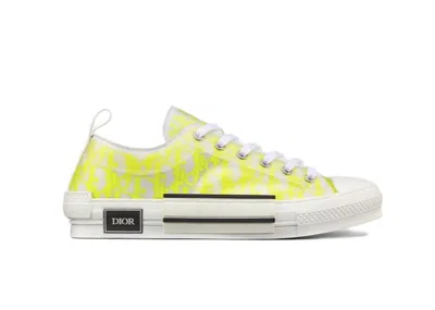 Pre-owned Dior Men's  B23 Low Oblique Sneakers In White/yellow