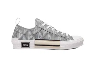 Pre-owned Dior Men's  B23 Low Top Gray Cd Diamond Sneakers In Grey/white