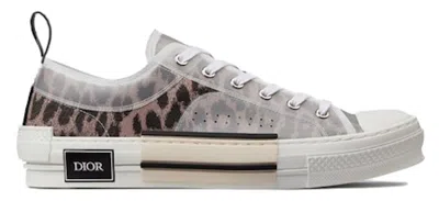 Pre-owned Dior Men's  B23 Low Top Leopard Sneakers In Brown