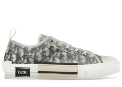 Pre-owned Dior Men's  B23 Low Top Logo Sneakers In Oblique