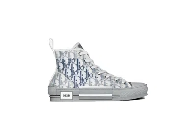 Pre-owned Dior Men's  B23 Oblique Sneakers In Blue/grey