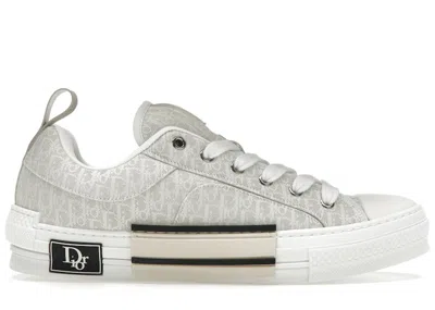 Pre-owned Dior Men's  B23 Skater Low Top  Oblique Jacquard Sneakers In Cream/white