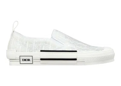 Pre-owned Dior Men's  B23 Slipon Oblique Sneakers In White