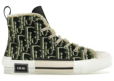 Pre-owned Dior Men's  B23 Tapestry Sneakers In Olive/beige In Multi