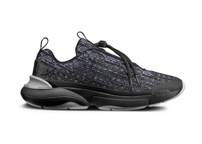 Pre-owned Dior Men's  B24  Oblique Technical Fabric Sneakers In Black/gray