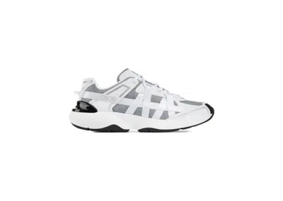 Pre-owned Dior Men's  B24 Runtek Grey Nylon Sneakers In White