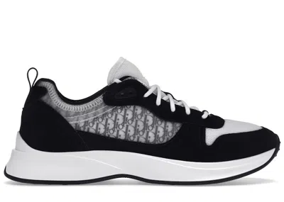 Pre-owned Dior Men's  B25 Oblique Runner Sneaker Suede Sneakers In Black
