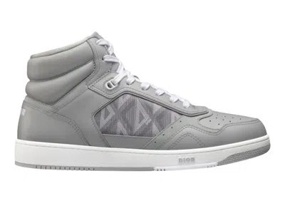Pre-owned Dior Men's  B27 High Cd Diamond Sneakers In Grey