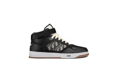 Pre-owned Dior Men's  B27 High Sneakers In Black/beige In Multi
