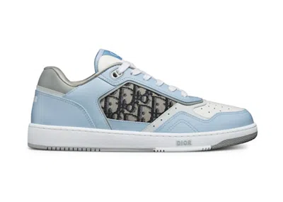 Pre-owned Dior Men's  B27 Low And  Gray Smooth Calfskin With And Black  Oblique Jacquard Sneakers In Li In Multi
