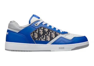 Pre-owned Dior Men's  B27 Low Beige  Oblique Jacquard Sneakers In Blue/grey/white In Multi