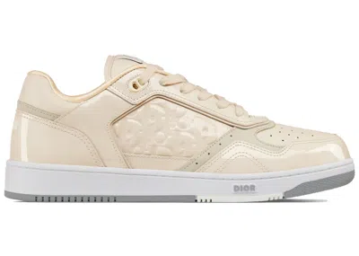 Pre-owned Dior Men's  B27 Low Cream Patent  Oblique Gravity Embbossed Sneakers In Cream Patent Calfskin/dio In Multi